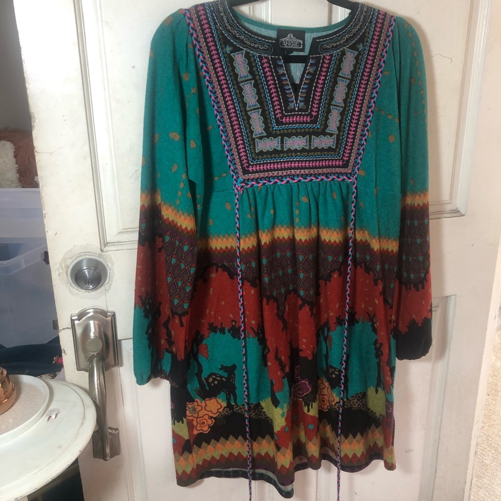 BOHO SWEATER DRESS WITH DEER